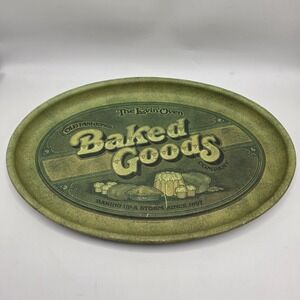 Vintage Oval Metal Tray Baked Goods Kitchen Cottagecore Farmhouse‎ Decor